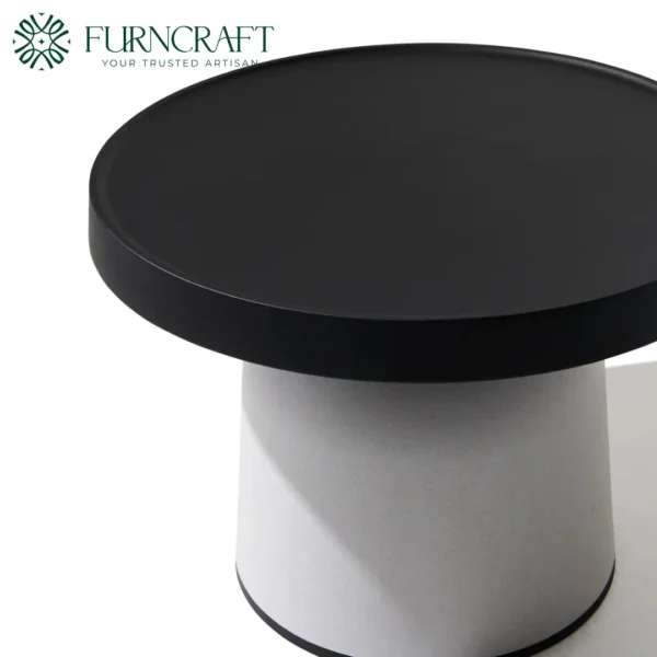 Thick Top Side Table Black And White