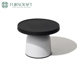 Thick Top Side Table Black And White