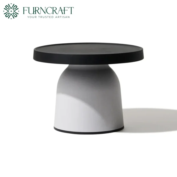 Thick Top Side Table Black And White