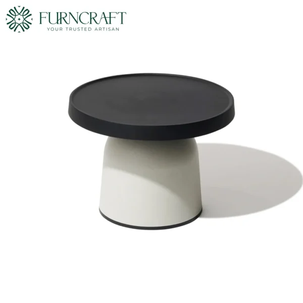 Thick Top Side Table Black Light Brown